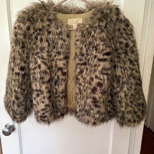 Michael Kors Leopard Print Faux Fur